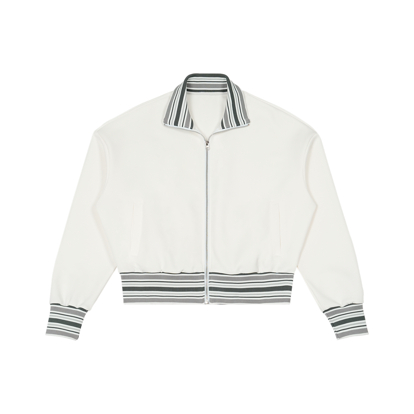 Striped Rib Collar Zip Jacket | ChristBoyz